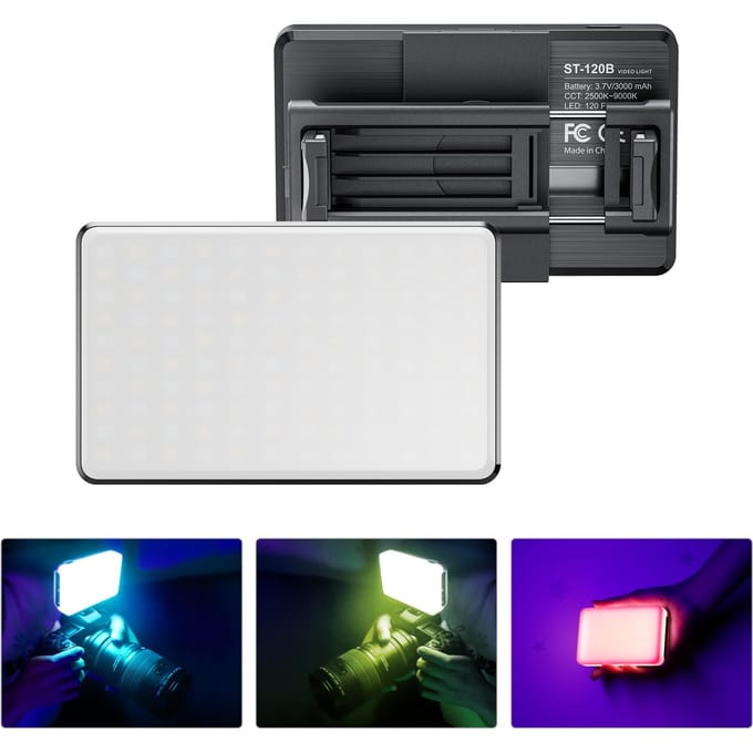 Pocket Clip-on LED-videolamp Computer Tablet Mobiele telefoon Videoconferentielamp 2500K-9000K zwart