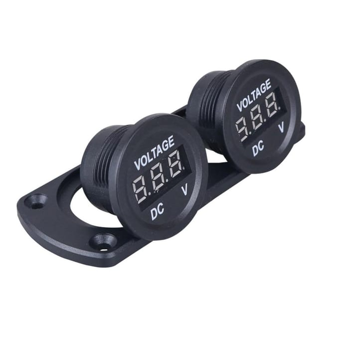 Auto Voltmeter LED Dubbele Digitale Display Spanningsmeter 6-35V voor 12/24V Auto Vrachtwagen SUV Marine Boot blauw