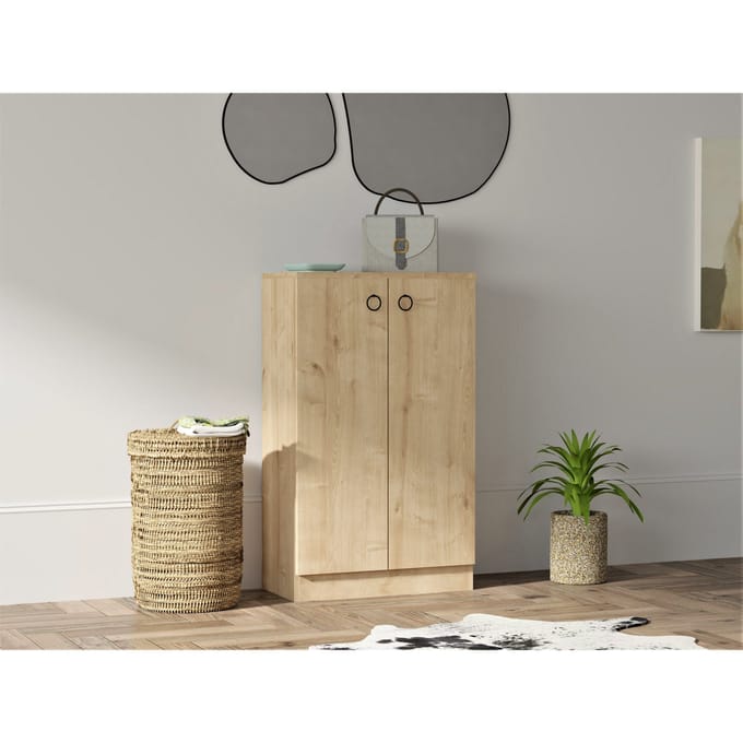 Schoenenkast - Stijlvol Eiken Design - Ruimtebesparend 60x100x31,6cm - Duurzaam Melamine Materiaal