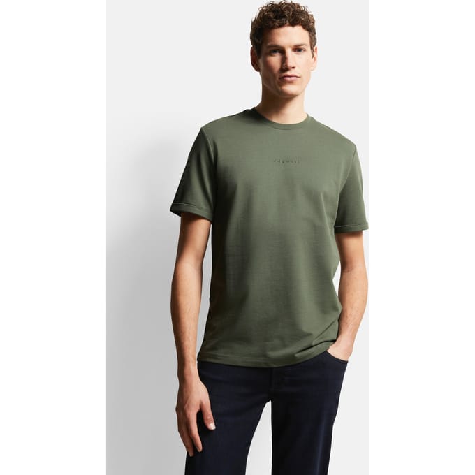 Bugatti Herren T-shirt met discrete bugatti-opdruk