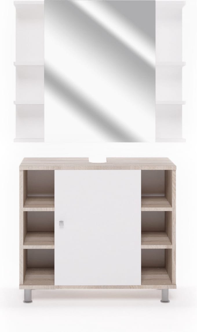Vicco Badkamermeubel set Fynn, Sonoma, 2-delig