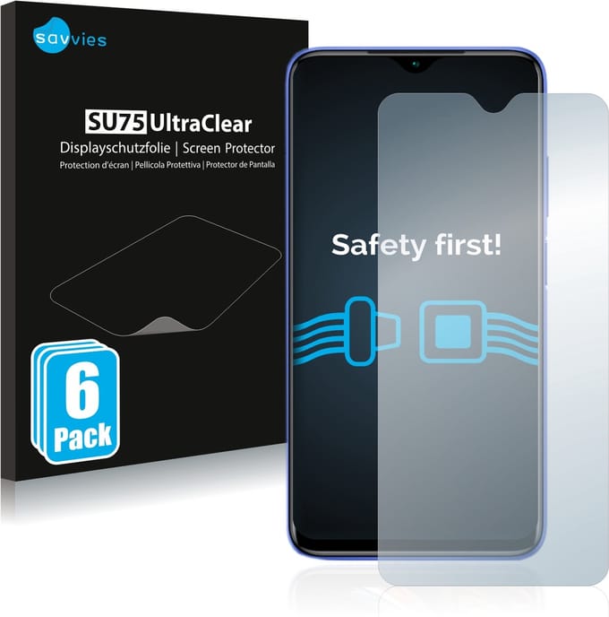 Savvies - Screenprotector voor Xiaomi Redmi 9T - Folie Beschermfolie transparant 6 Stuks