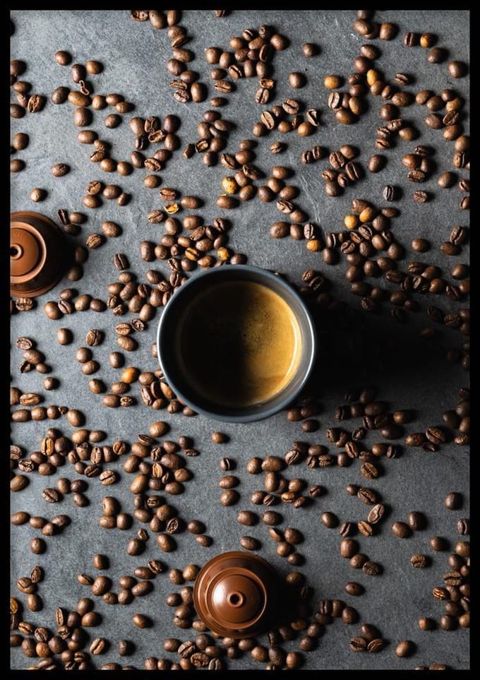 Poster Koffiecups - 50x70 – Poster fotokunst – WALLLL