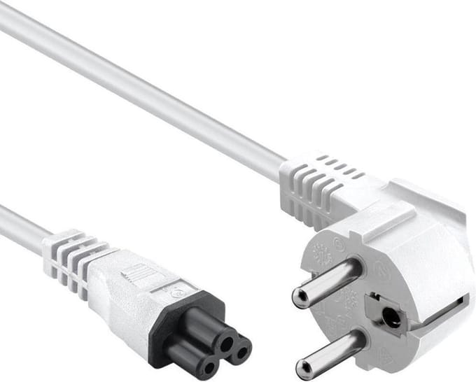 Schuko naar C5 apparaatsnoer - 2 meter - Wit - Allteq