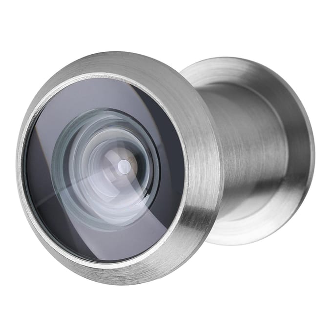Deurkijker met optische glazen 220 graden groothoeklens voor thuisbeveiliging (Geborsteld zilver)
