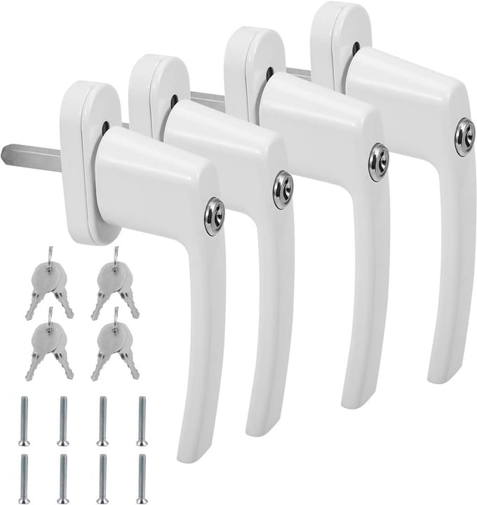 Afsluitbare Raamgreep Set - 4 Stuks Aluminium, 35mm Slot, Ideale Kinderbeveiliging