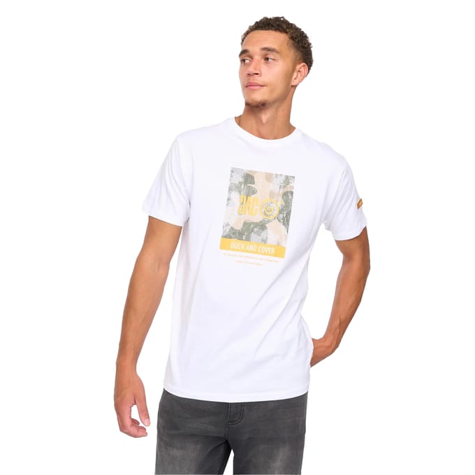 Duck and Cover Heren Camostack T-Shirt (Wit)