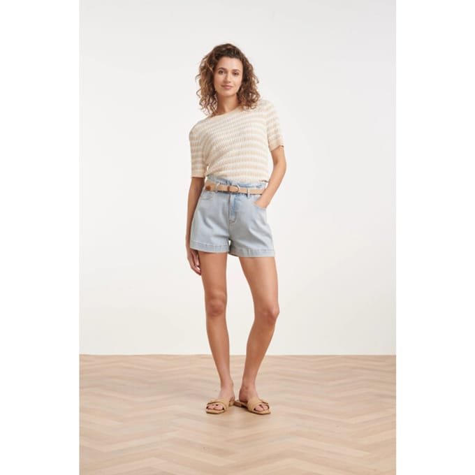 Smashed Lemon Korte broek met riem en hoge taille |