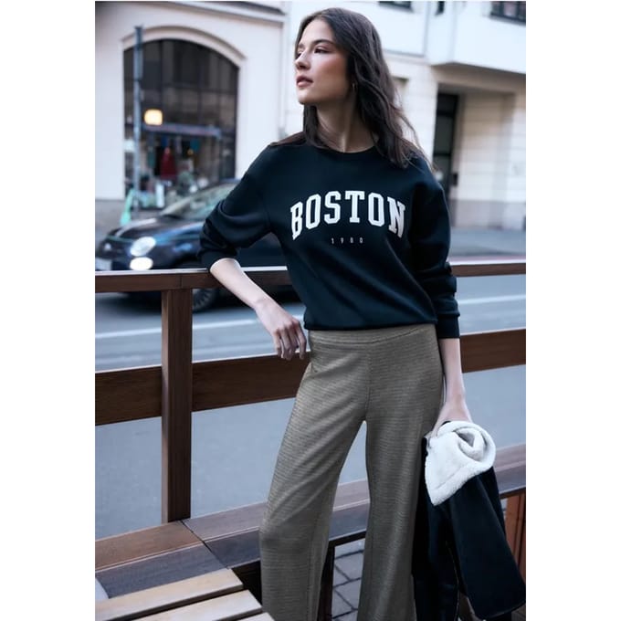 Gevlekte broek Wide Legs