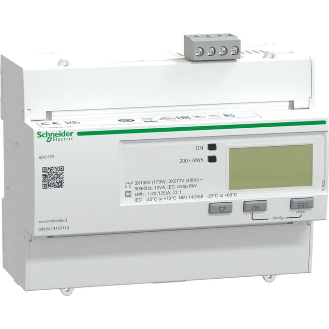 Schneider Electric IEM3350 125A Modbus Energiemeter - A9MEM3350