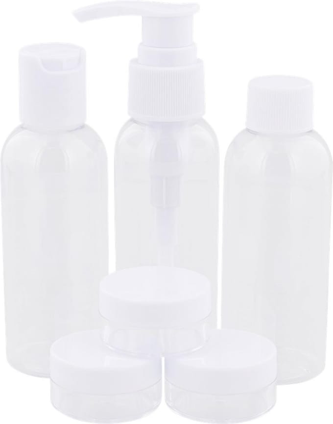 Reisverpakking - Reizen -Toilettas - Navul flesjes - Wit