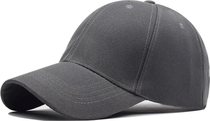 Baseball cap - 6 panelen - Donkergrijs - Pet - Katoen - Baseballcap - Verstelbaar - Unisex - Petten - Cap