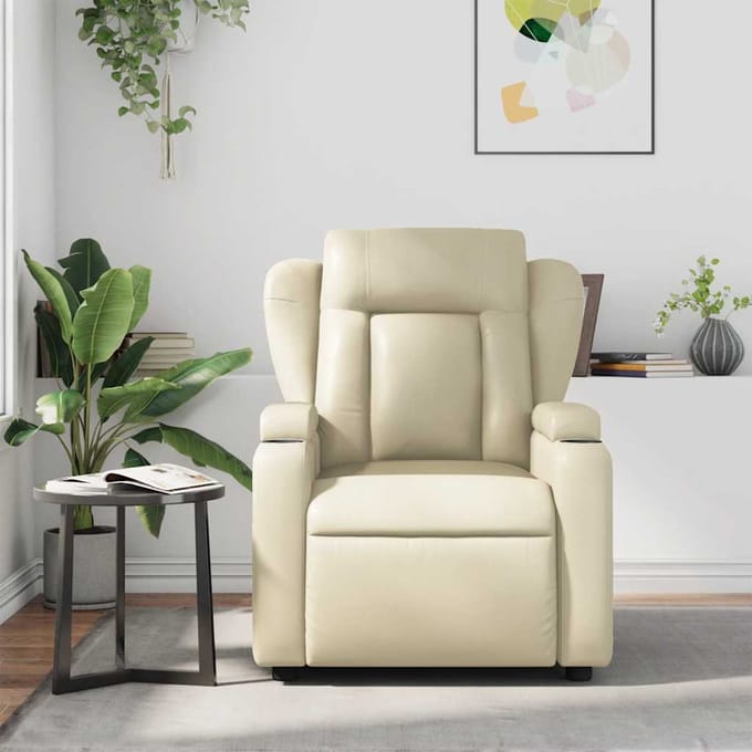 vidaXL - Massagestoel - verstelbaar - kunstleer - crème