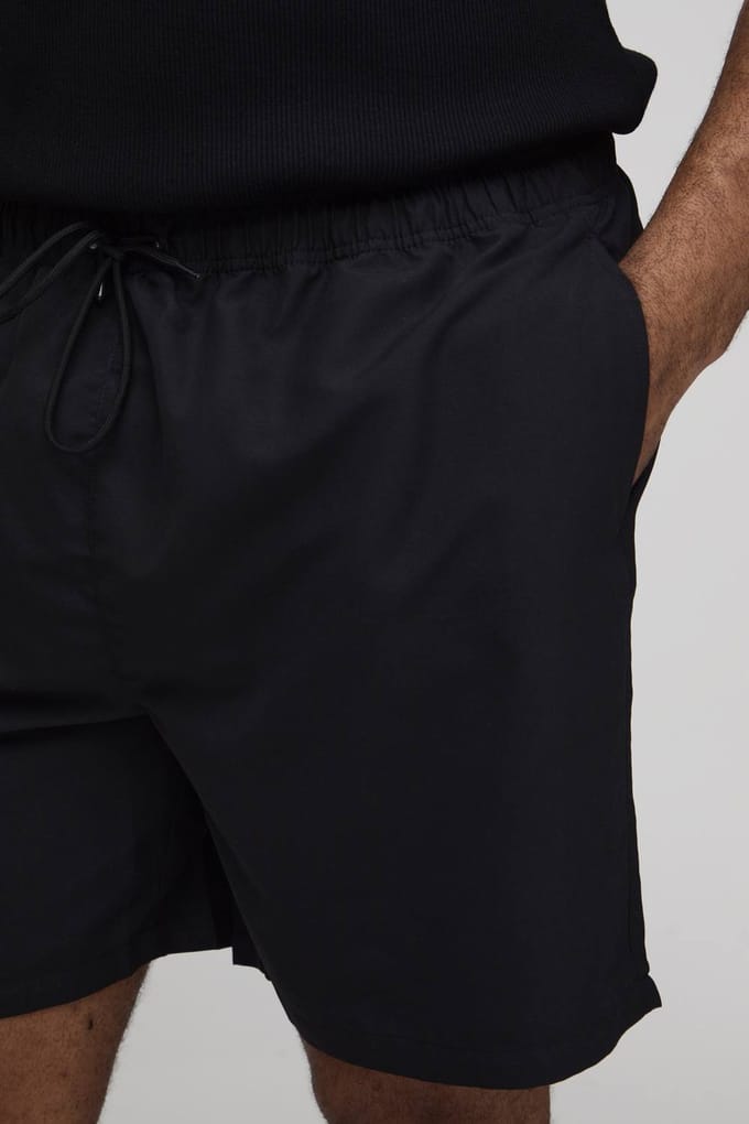 Plus Mid Length Swim Short | Black | Size 3XL