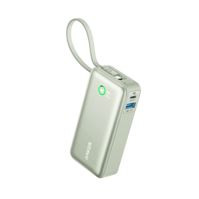 Externe Batterij Anker Nano, 10000mAh, 30W, QC + PD, 1 x USB-A - 2 x USB-C, Groen A1259G61