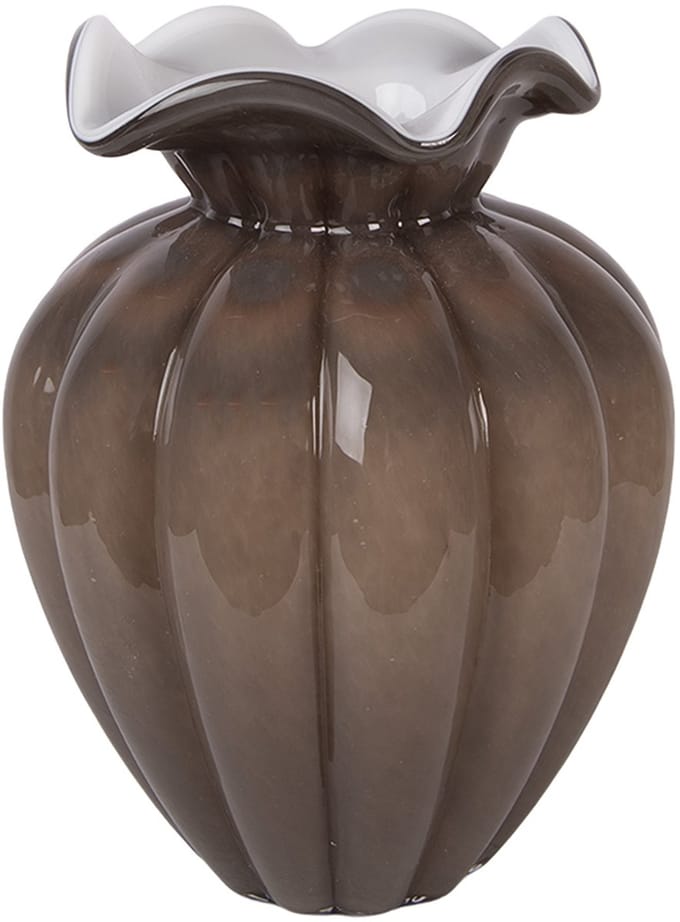 Clayre & Eef Vaas Ø 16x21 cm Bruin Glas