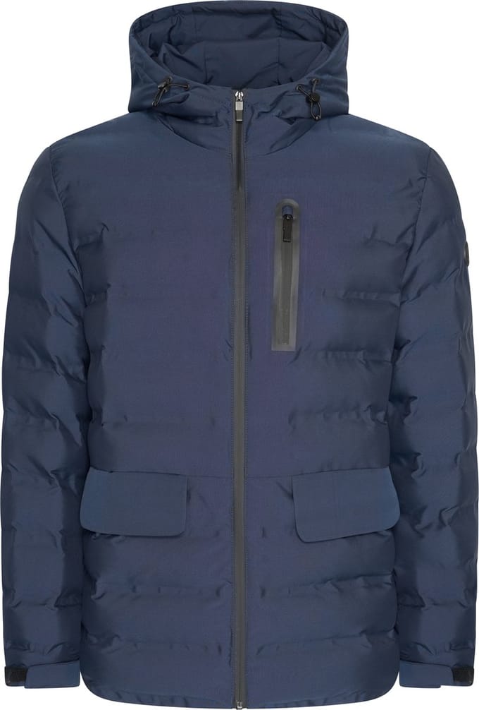 Mario Russo Padded Woven Jacket - Jas Heren - Winterjas Heren - Waterafstotend - Winddicht - Navy - M