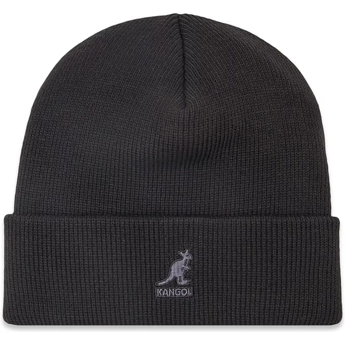 Kangol 2978bc Zwart Zwart Manchet Pull-On Acryl Muts 2978BC BLACK/BLACK black