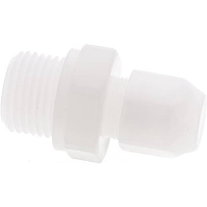 8x10mm & G1/2'' PVDF rechte slangkoppeling met buitendraad 10bar/145psi