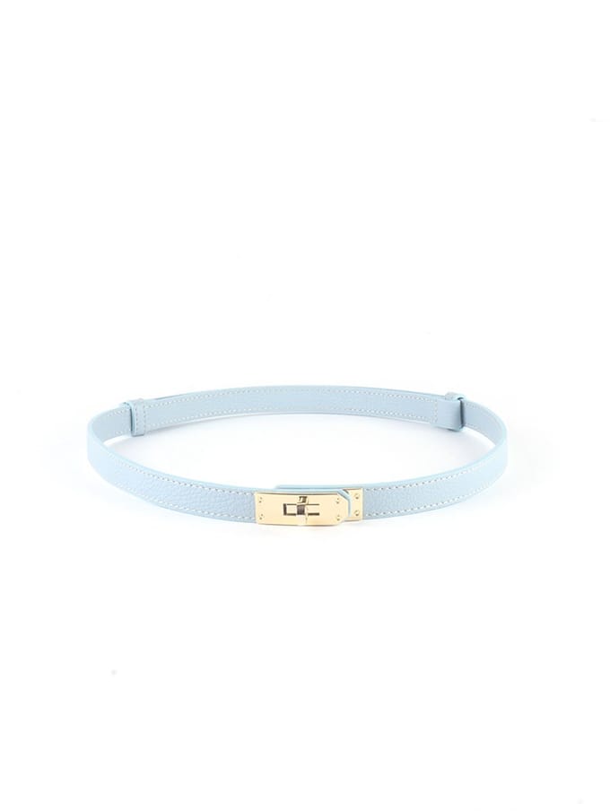 Giuliano Lederen riem - Made in Italy - 105 CM - Blauw