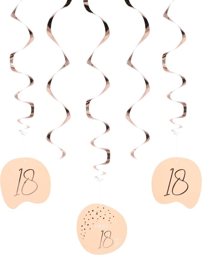 Folat - Hangdecoratie Elegant Lush Blush 18 Jaar - 5 stuks
