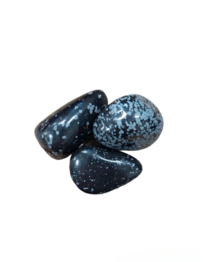 Obsidiaan sneeuwvlok trommelstenen 100 gr. (mt3)