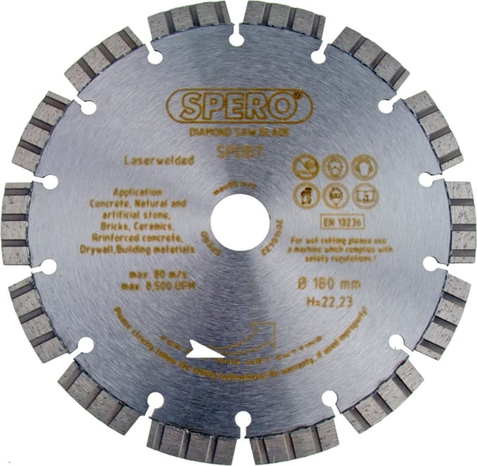 150mm asgat 22,23mm -  Beton/graniet Diamantzaagblad PRO - SPERO