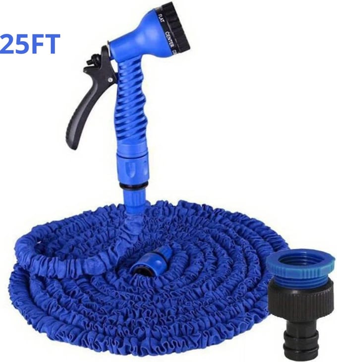 Nivard Tuinslang Flexibel - Tuinslangen - Haspel - Spuitpistool - 7.5 Meter - Blauw