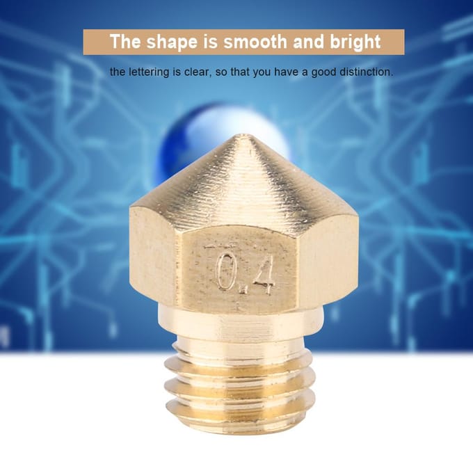 10 stuks 0,4 mm extruderspuitmond van messing, 1,75 mm voor MK10 3D-printeraccessoires beige