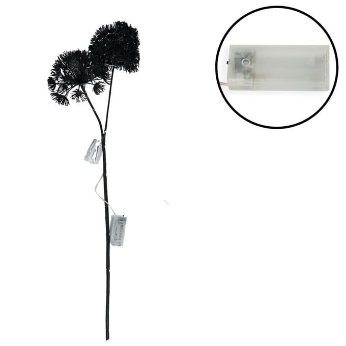 Kunst bloem heracleum countryfield led zwart 75 cm