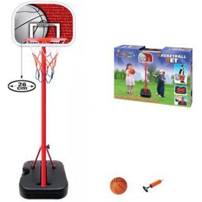 Basketbal speelset op voet met 25cm ring en bal 15 Basketbal