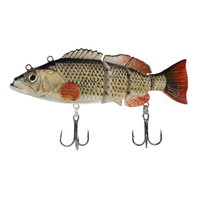 Leurre de pêche électronique rechargeable multi-articulé, appât de pêche réaliste et autonome avec LED beige