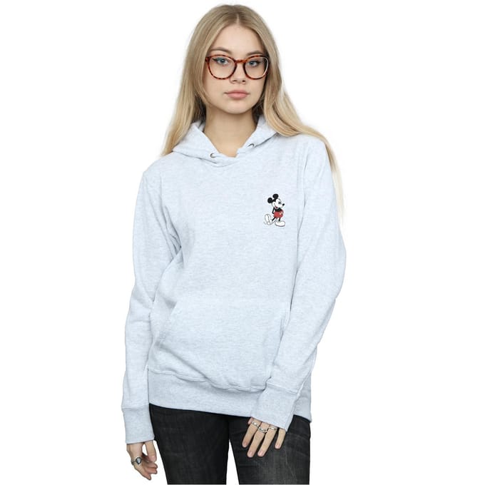 Disney Dames/Dames Mickey Mouse Kickin Retro Chest Hoodie (Heide Grijs)
