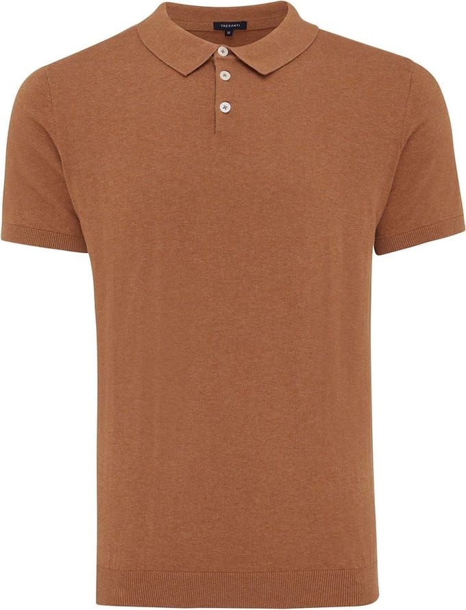 TRESANTI | TREVOR I Basic gebreide polo katoen cashmere | Brown | Size S