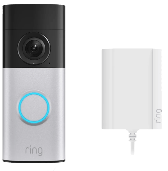 Ring Wired Video Doorbell Plus - Plug-In Adapter - Satijn Nickel - Retinal 2K