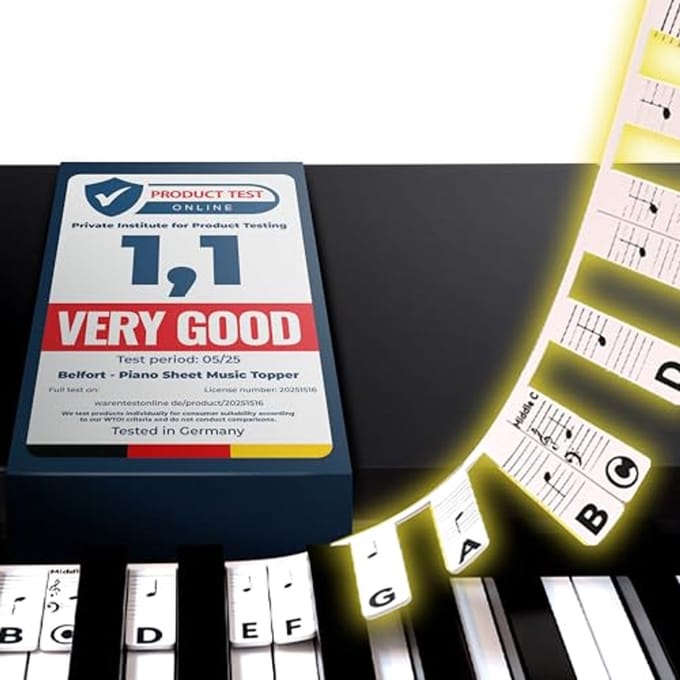 Piano Accessoire voor Beginners met Verwijderbare Silicone Toetslettering