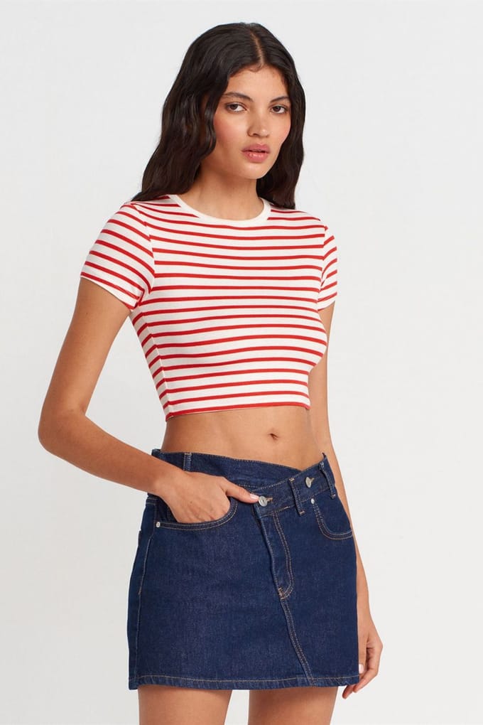 Gestreepte Crop Top Blouse