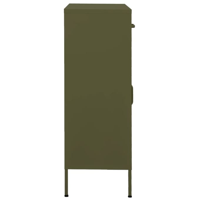 vidaXL - Opbergkast - 80x35x101,5 - cm - staal - olijfgroen