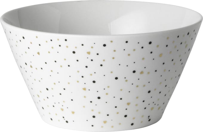 Dutch Rose Loft Zwart-Wit Kom Wit met Glitters 14 cm