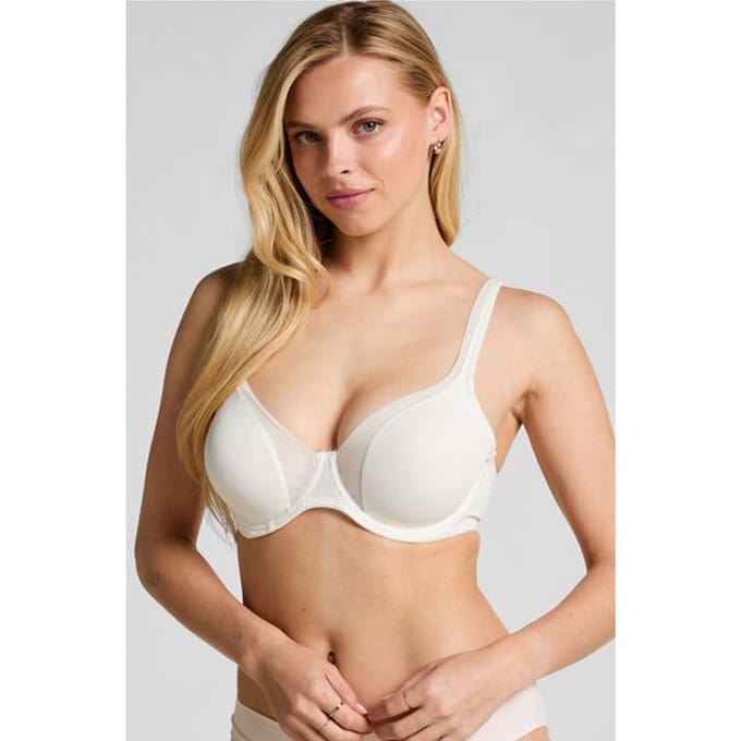 Hunkemöller Dames Lingerie Niet-voorgevormde beugel bh Mesh - Wit - maat B70