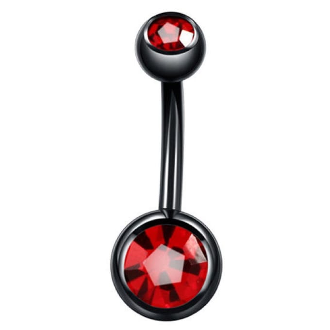 Navel Piercing - Zwart Met Steentjes