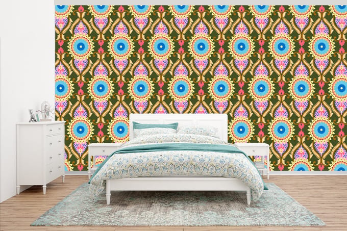 Behang - Fotobehang Design - Orient - Retro - Breedte 395 cm x hoogte 220 cm