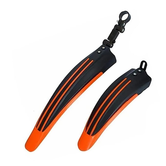 2PCS Garde-boue avant et arrière de vélo Orange PP Garde-boue pour VTT Remplacement pour le cyclisme black
