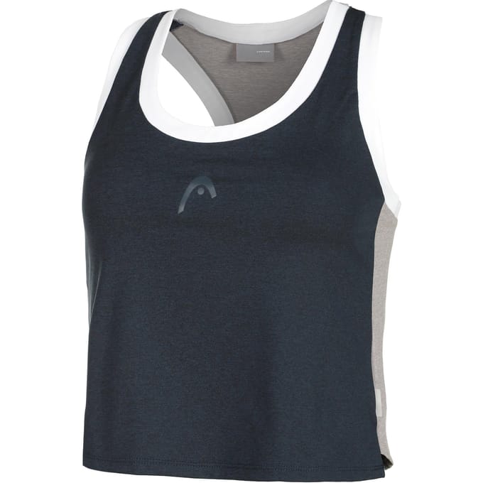 HEAD Play Crop Tanktop Dames-Donkerblauw,Wit