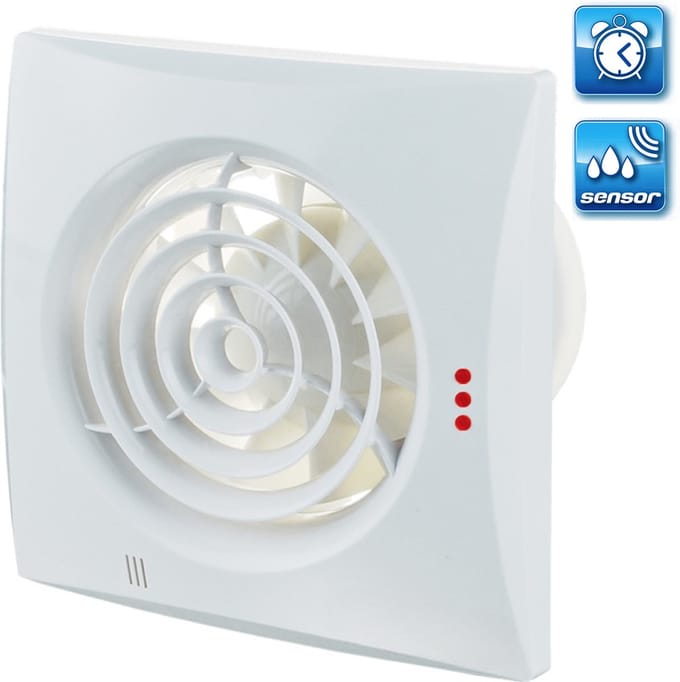 Vents Quiet badkamerventilator 100 mm - Timer en vochtsensor - Wit