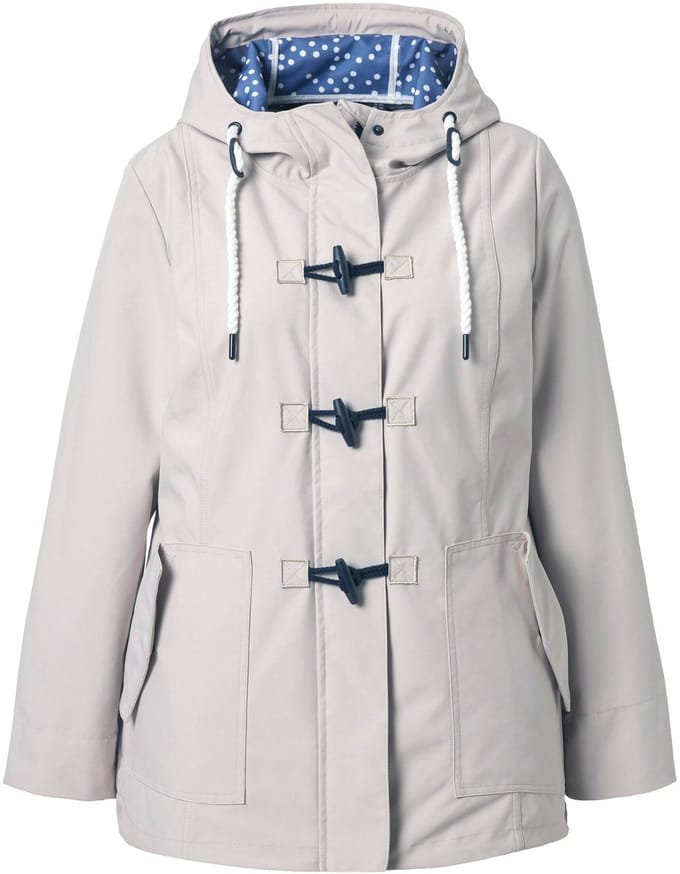 Ulla Popken - Dames - HYPRAR softshell jas waterafstotend knoopsluiting - Lichtchampagne - Maat 42+