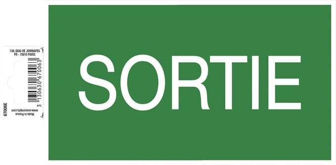 Exacompta Zelfklevend bord uitgang 20cm - Groen - 67006E