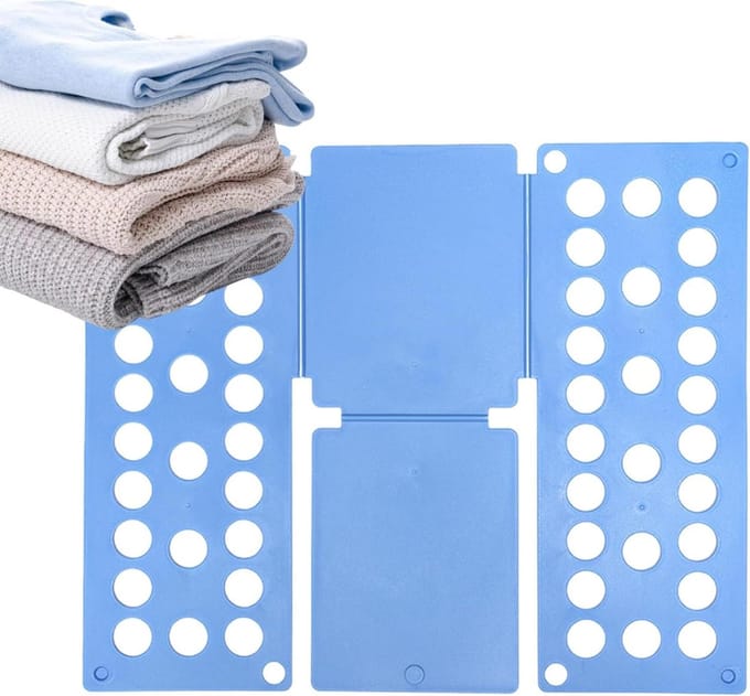 Kleding Vouwer - Was Organizer - Kleding Sorteren - Opvouwbaar Ontwerp - 40 x 48 cm - Lichtblauw
