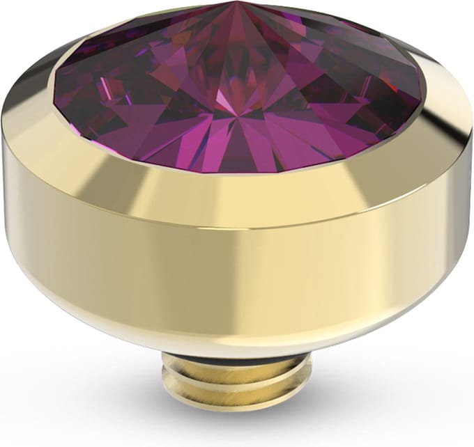 Melano Twisted Glossy Steentje Amethyst Goud