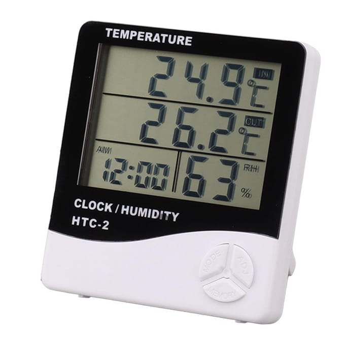 Binnen Buiten Thermometer Hoge Nauwkeurigheid Digitale Hygrometer Groot Scherm Weergave Temperatuur gray